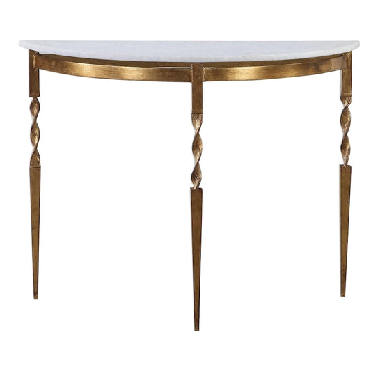 Imelda Gold Demilune Console Table