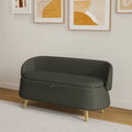 Banc de rangement en tissu peluche avec pieds en métal, tabouret rectangulaire multifonctionnel