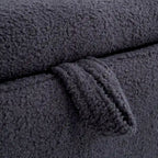 Banc de rangement en tissu peluche avec pieds en métal, tabouret rectangulaire multifonctionnel