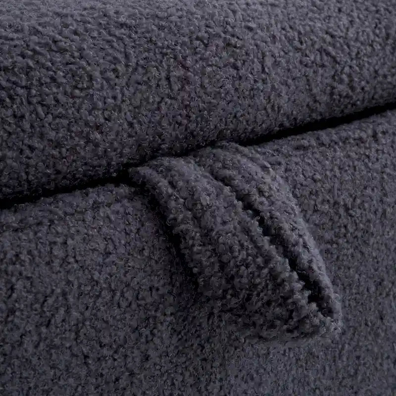 Banc de rangement en tissu peluche avec pieds en métal, tabouret rectangulaire multifonctionnel