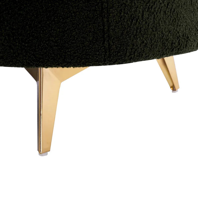 Banc de rangement en tissu peluche avec pieds en métal, tabouret rectangulaire multifonctionnel
