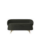 Banc de rangement en tissu peluche avec pieds en métal, tabouret rectangulaire multifonctionnel