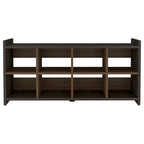 Étagère à chaussures 8 cubes bicolore, finition expresso carbonisé et acajou