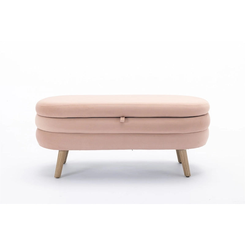 Banc de rangement en velours avec espace de rangement interne, capitonné, capacité de 136 kg
