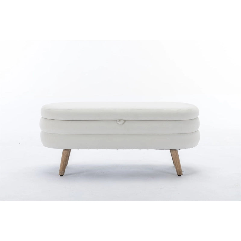 Banc de rangement en velours avec espace de rangement interne, capitonné, capacité de 136 kg