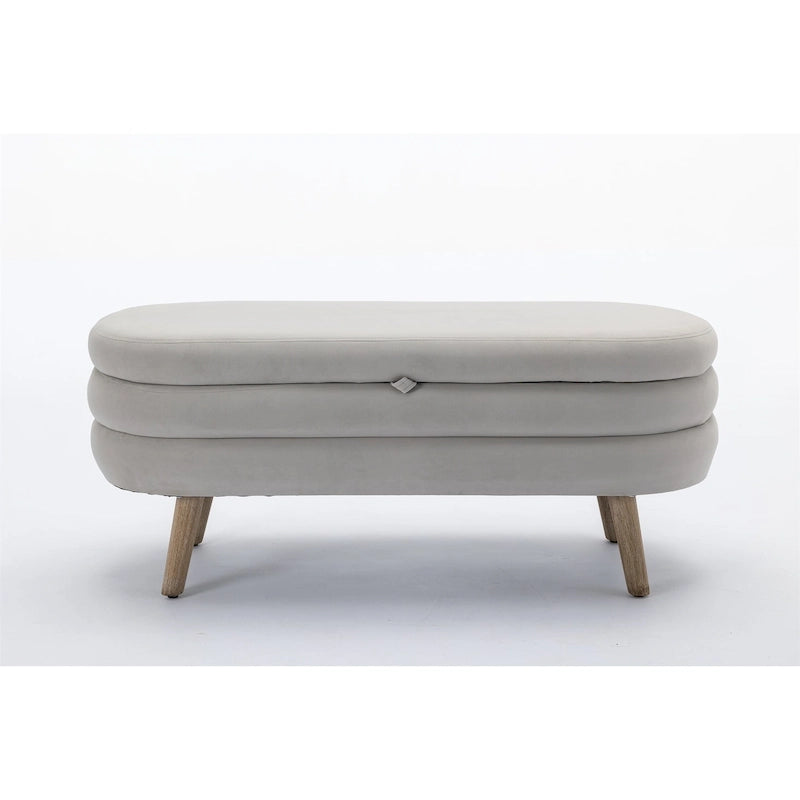 Banc de rangement en velours avec espace de rangement interne, capitonné, capacité de 136 kg