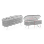 Banc de rangement en velours avec espace de rangement interne, capitonné, capacité de 136 kg