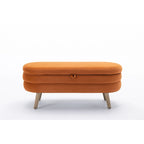 Banc de rangement en velours avec espace de rangement interne, capitonné, capacité de 136 kg