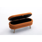 Banc de rangement en velours avec espace de rangement interne, capitonné, capacité de 136 kg