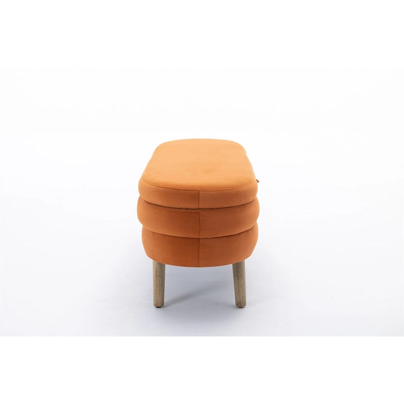 Banc de rangement en velours avec espace de rangement interne, capitonné, capacité de 136 kg