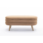 Banc de rangement en velours avec espace de rangement interne, capitonné, capacité de 136 kg