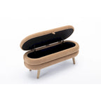 Banc de rangement en velours avec espace de rangement interne, capitonné, capacité de 136 kg