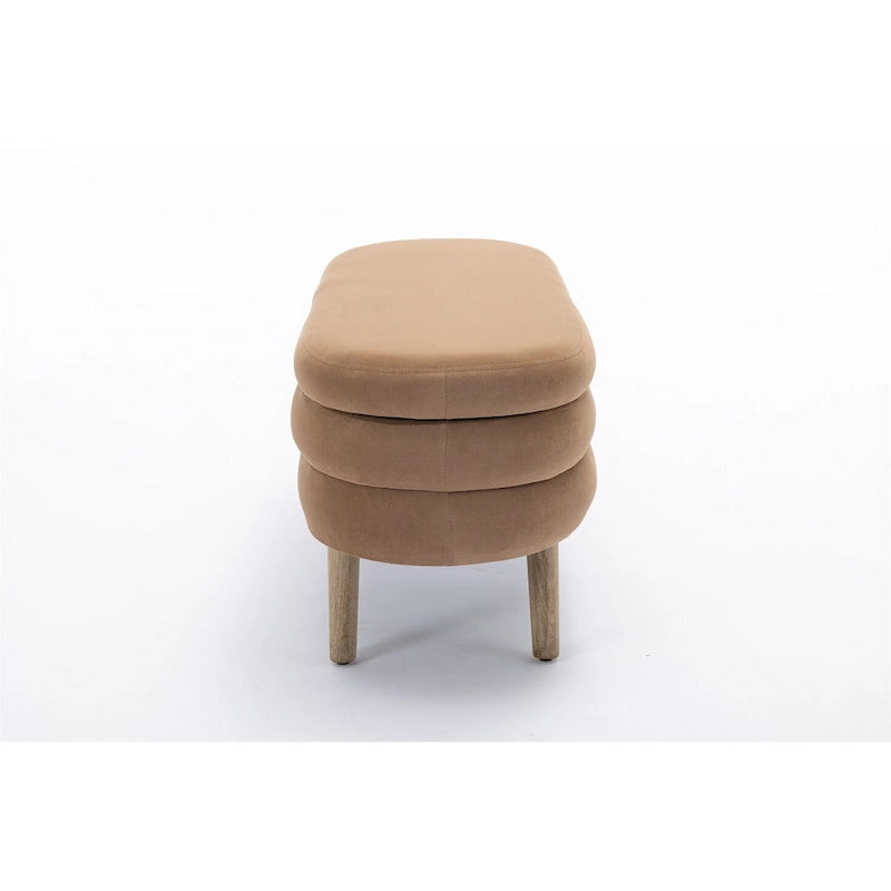 Banc de rangement en velours avec espace de rangement interne, capitonné, capacité de 136 kg