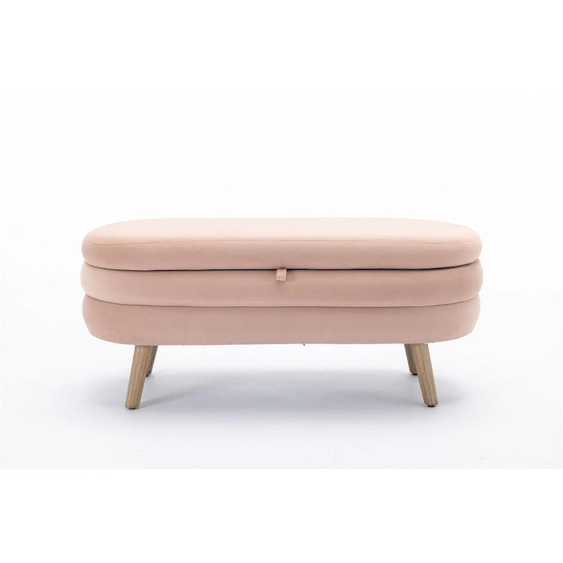 Banc de rangement en velours avec espace de rangement interne, capitonné, capacité de 136 kg
