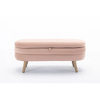Banc de rangement en velours avec espace de rangement interne, capitonné, capacité de 136 kg