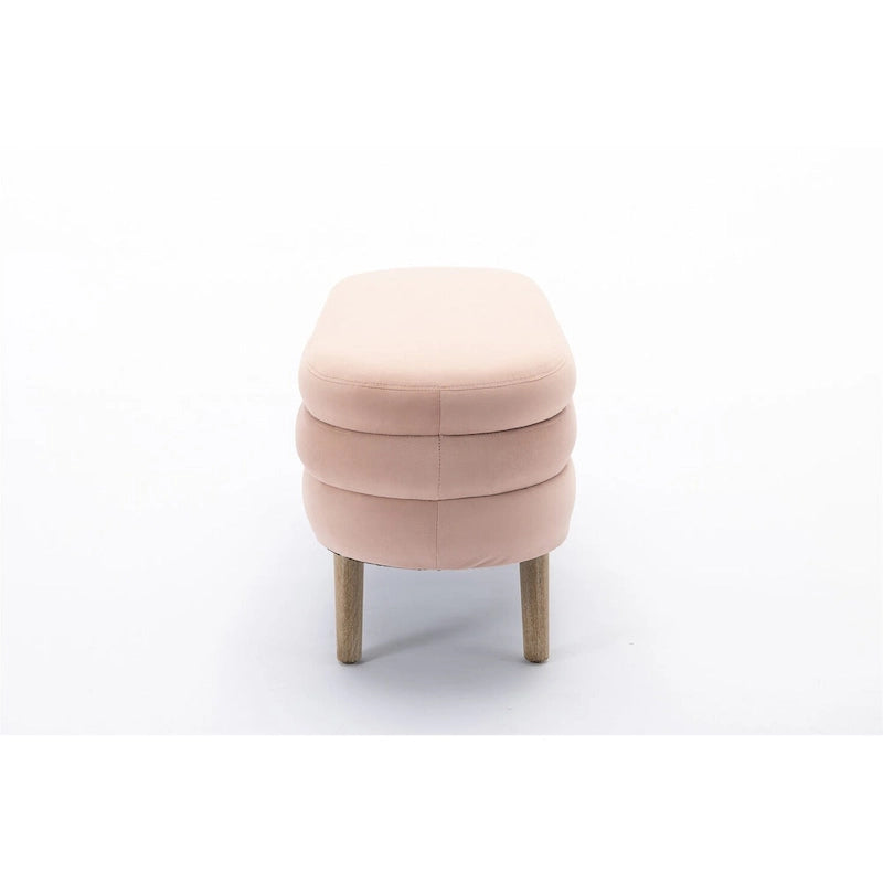 Banc de rangement en velours avec espace de rangement interne, capitonné, capacité de 136 kg