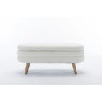 Banc de rangement en velours avec espace de rangement interne, capitonné, capacité de 136 kg