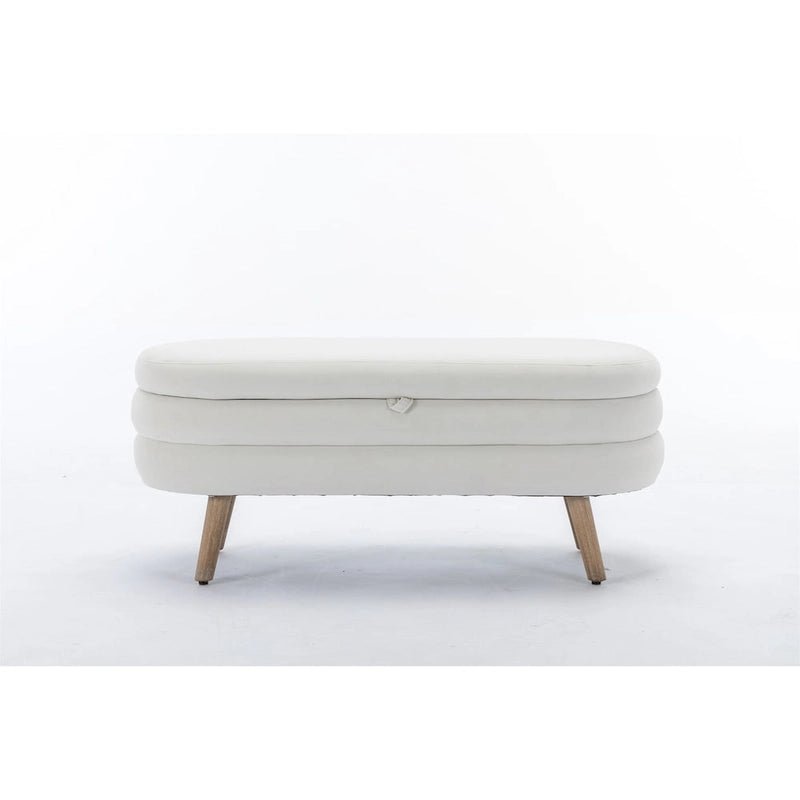 Banc de rangement en velours avec espace de rangement interne, capitonné, capacité de 136 kg