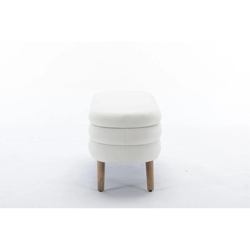Banc de rangement en velours avec espace de rangement interne, capitonné, capacité de 136 kg