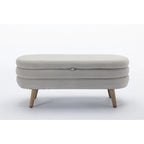 Banc de rangement en velours avec espace de rangement interne, capitonné, capacité de 136 kg