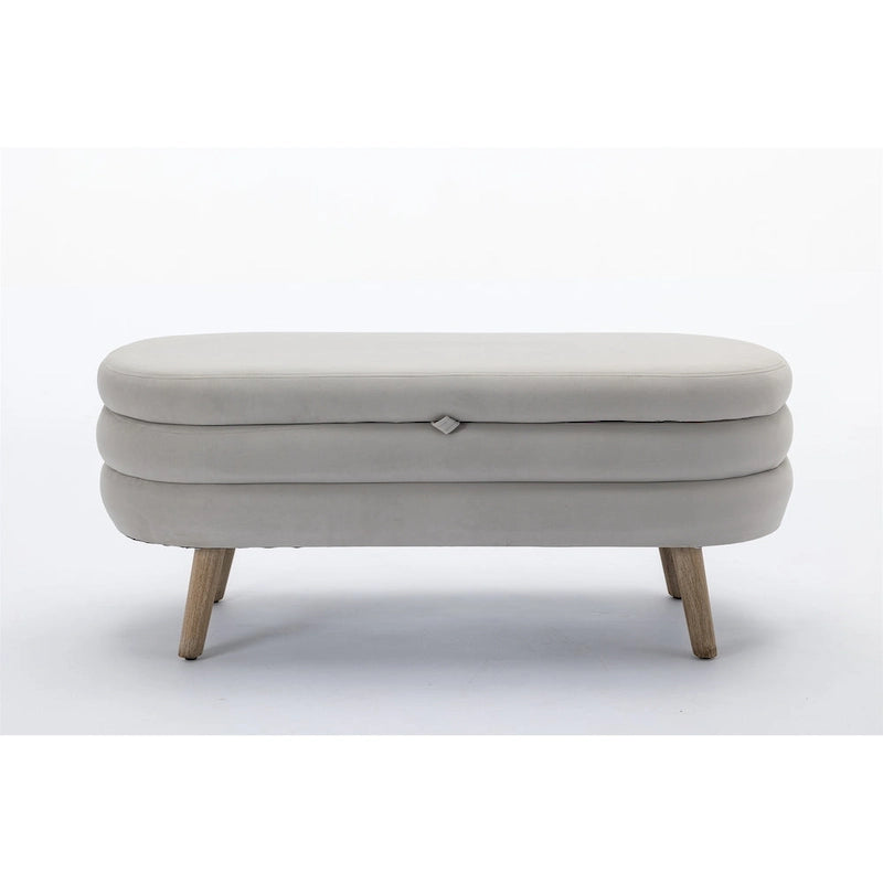 Banc de rangement en velours avec espace de rangement interne, capitonné, capacité de 136 kg
