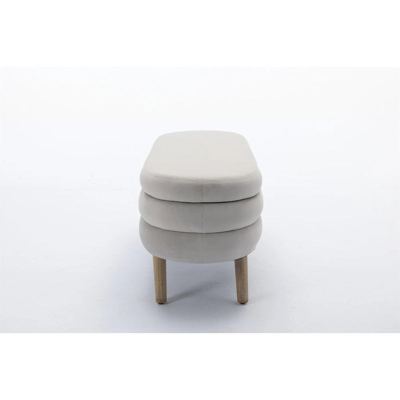 Banc de rangement en velours avec espace de rangement interne, capitonné, capacité de 136 kg