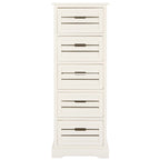Meuble à 5 tiroirs crème, style côtier antique, bois de pin, 17L x 13P x 47H