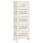 Meuble à 5 tiroirs crème, style côtier antique, bois de pin, 17L x 13P x 47H