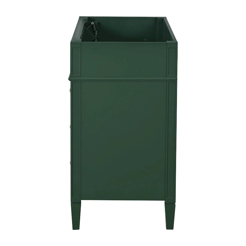 Meuble-lavabo de salle de bain 36" sans lavabo, 2 tiroirs, tiroir basculant et cadre en bois massif