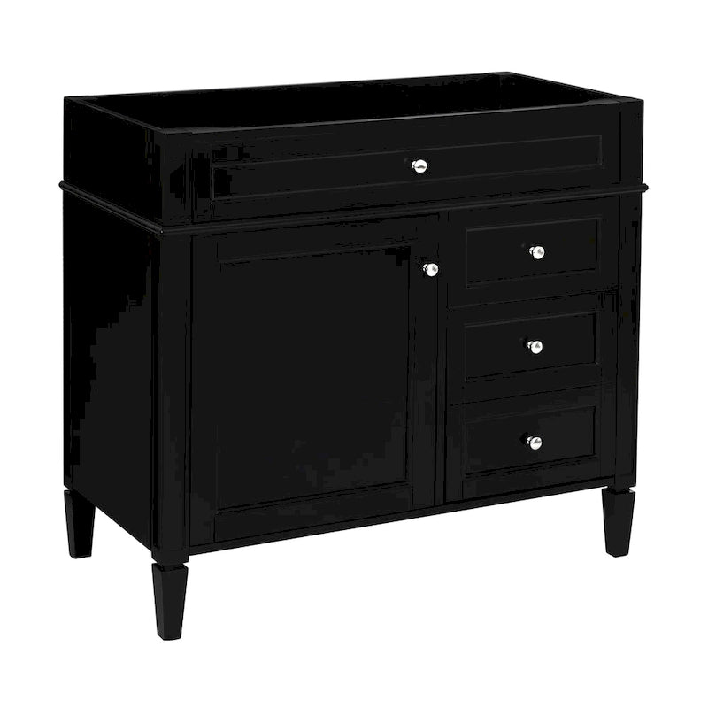 Meuble-lavabo de salle de bain 36" sans lavabo, 2 tiroirs, tiroir basculant et cadre en bois massif