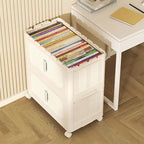 Meuble de rangement pliable à roulettes de 50 cm de large, multicouche, en PP