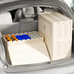 Meuble de rangement pliable à roulettes de 50 cm de large, multicouche, en PP