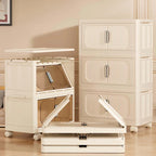 Meuble de rangement pliable à roulettes de 50 cm de large, multicouche, en PP