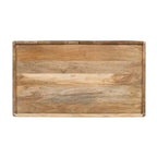 Meuble bas d'appoint cannelé 28W avec étagère réglable, bois de manguier