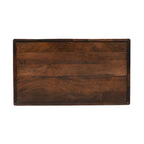 Meuble bas d'appoint cannelé 28W avec étagère réglable, bois de manguier