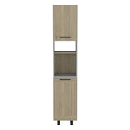 Placard de rangement garde-manger gris et bois de chêne de 82", 15,75 l x 13,58 P