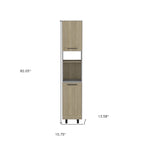 Placard de rangement garde-manger gris et bois de chêne de 82", 15,75 l x 13,58 P