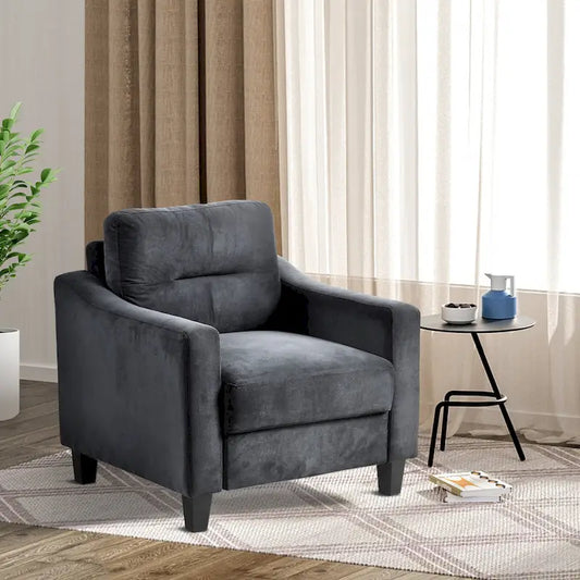 Black Modern 32.2  Upholstered Accent Chair with Sturdy Hardwood Frame and Soft Cushion