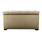 Banc de rangement capitonné à 8 boutons, finition espresso, beige/gris/marron