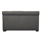 Banc de rangement capitonné à 8 boutons, finition espresso, beige/gris/marron