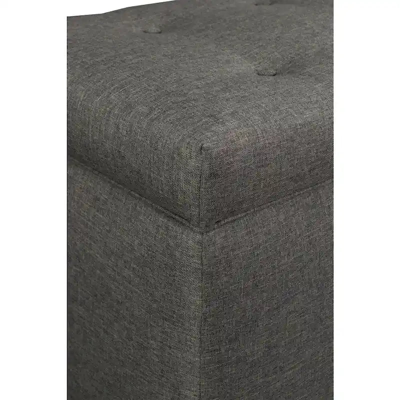Banc de rangement capitonné à 8 boutons, finition espresso, beige/gris/marron