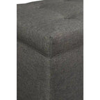 Banc de rangement capitonné à 8 boutons, finition espresso, beige/gris/marron