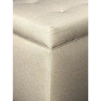 Banc de rangement capitonné à 8 boutons, finition espresso, beige/gris/marron