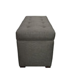 Banc de rangement capitonné à 8 boutons, finition espresso, beige/gris/marron