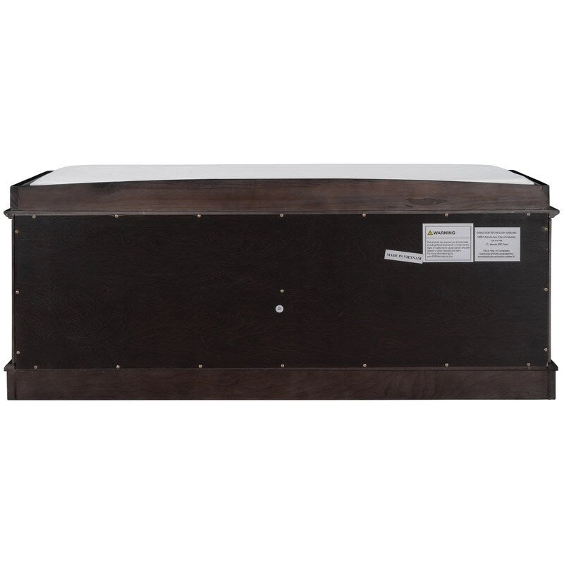 Banc de rangement pour entrée avec coussin amovible, 4 portes et étagères réglables