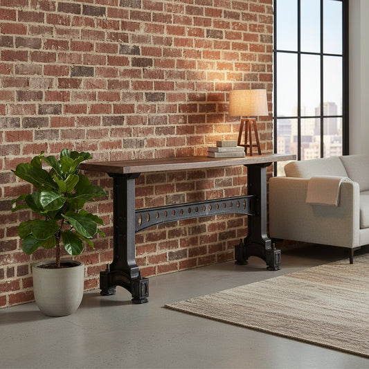 Sterling Cast Iron Table with Reclaimed Teak Top