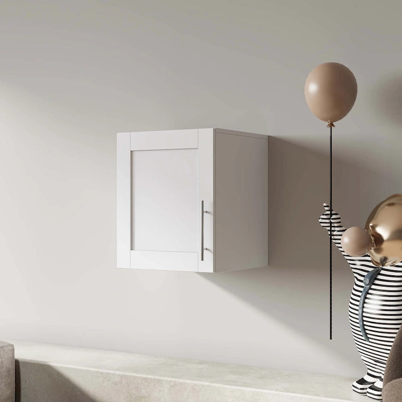 Meuble de rangement mural empilable, blanc, panneaux de particules E1 de 15 mm