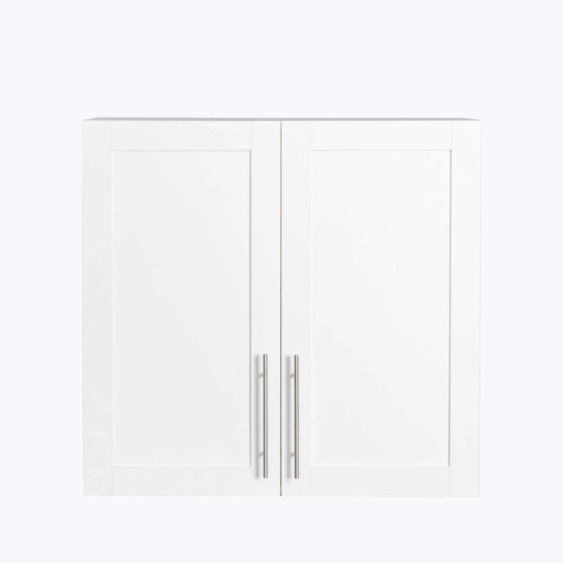 Meuble de rangement mural empilable, blanc, panneaux de particules E1 de 15 mm