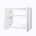 Meuble de rangement mural empilable, blanc, panneaux de particules E1 de 15 mm