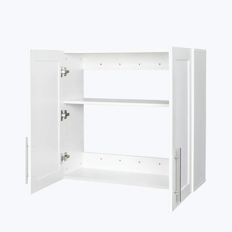 Meuble de rangement mural empilable, blanc, panneaux de particules E1 de 15 mm